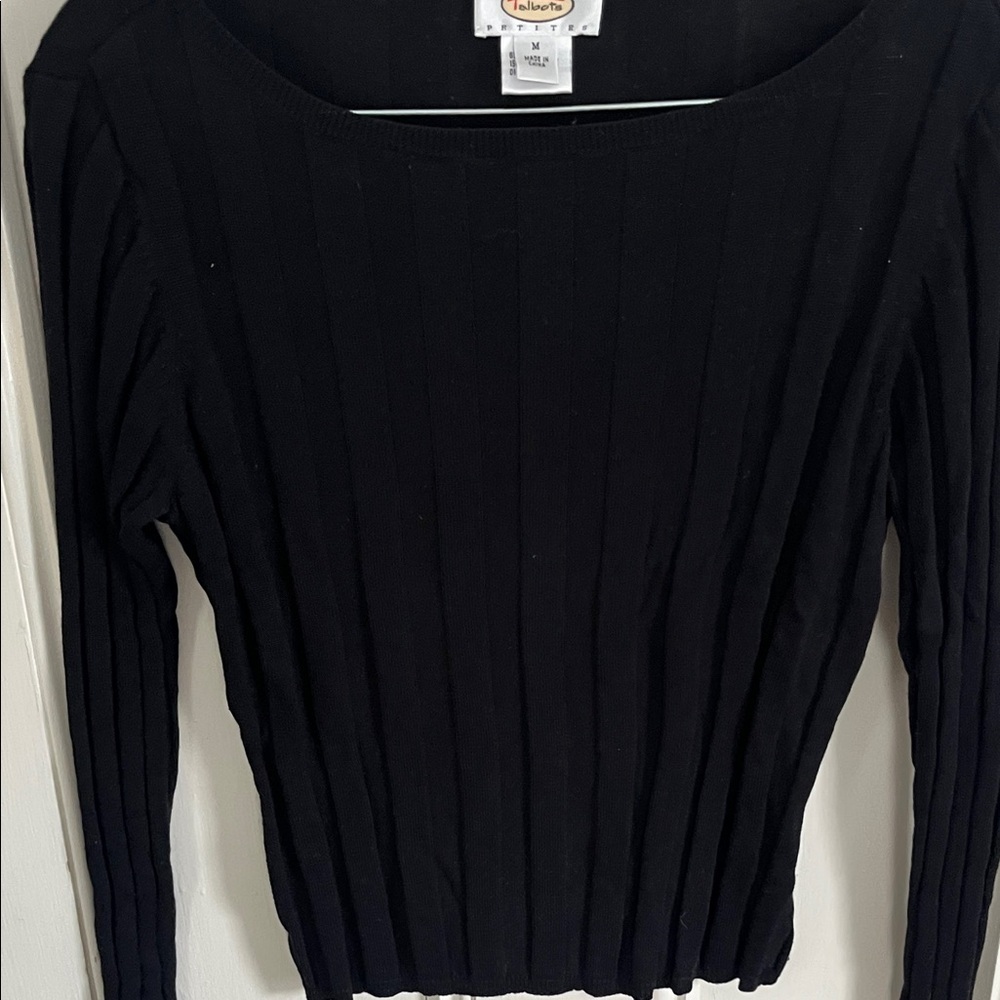 Talbots Black Ribbed Sweater - Picture 6 of 7